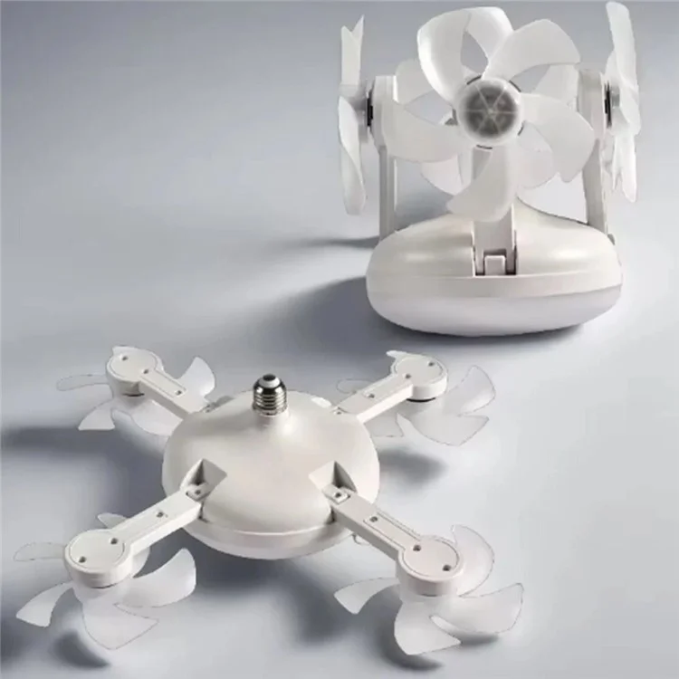 3 Heads E27 Fan Light 450mm Foldable Bedroom Kitchen Silent Ceiling Fan Lamp with Remote Control