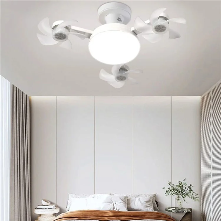 3 Heads E27 Fan Light 450mm Foldable Bedroom Kitchen Silent Ceiling Fan Lamp with Remote Control