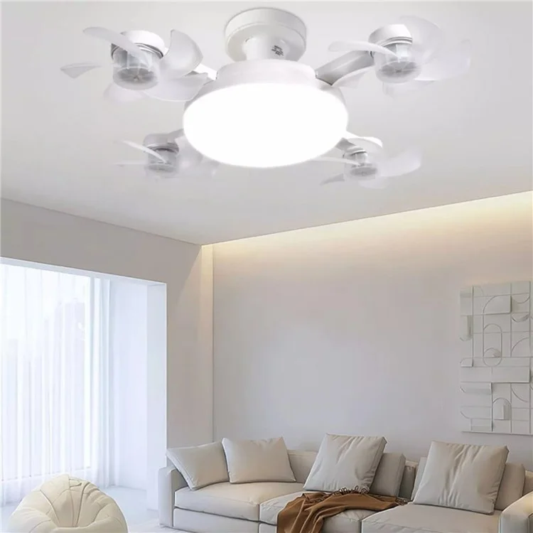 4 Heads E27 Fan Light 500mm Foldable Bedroom Kitchen Silent Ceiling Fan Lamp with Remote Control