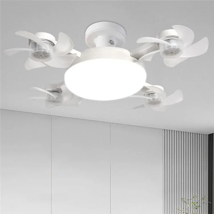 4 Heads E27 Fan Light 500mm Foldable Bedroom Kitchen Silent Ceiling Fan Lamp with Remote Control