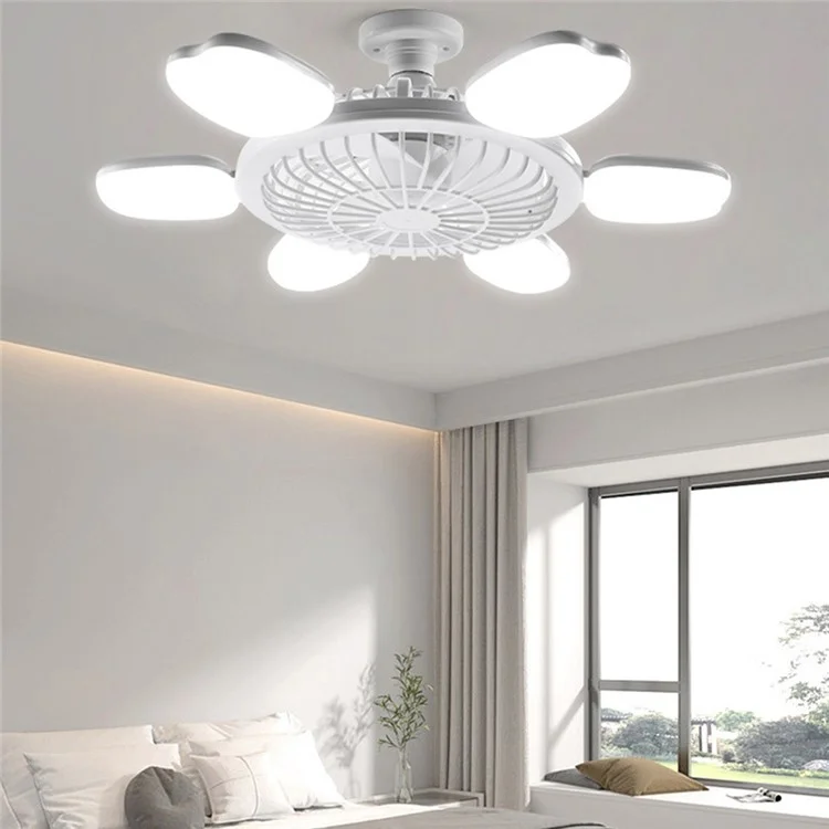 E27 Foldable LED Fan Light Home Bedroom Dorm Remote Control Dimmable 60W 6 Blade Apple Shape Ceiling Fan Light