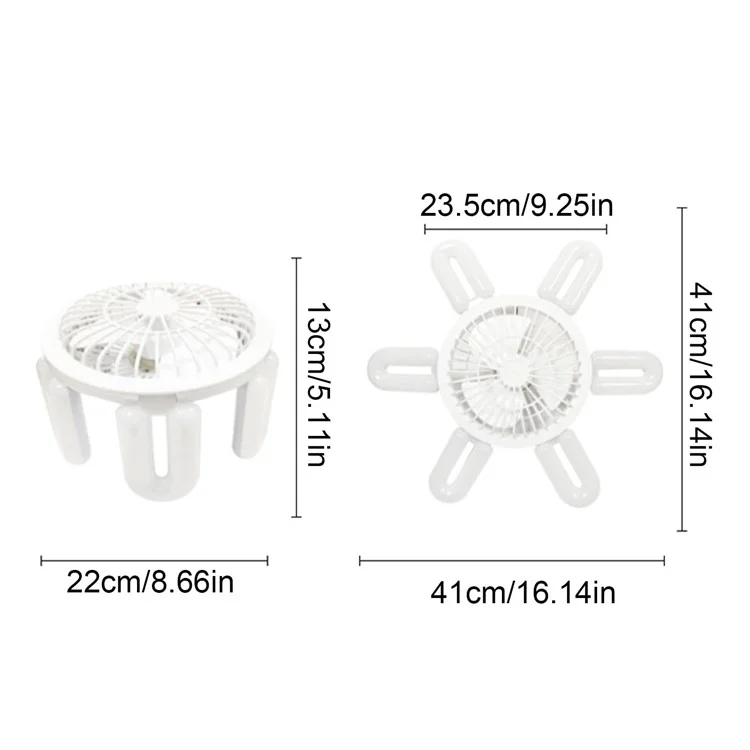 E27 60W 6 U-Shape Blade Foldable Fan Light Home Bedroom Dorm Remote Control Dimmable LED Ceiling Fan Light