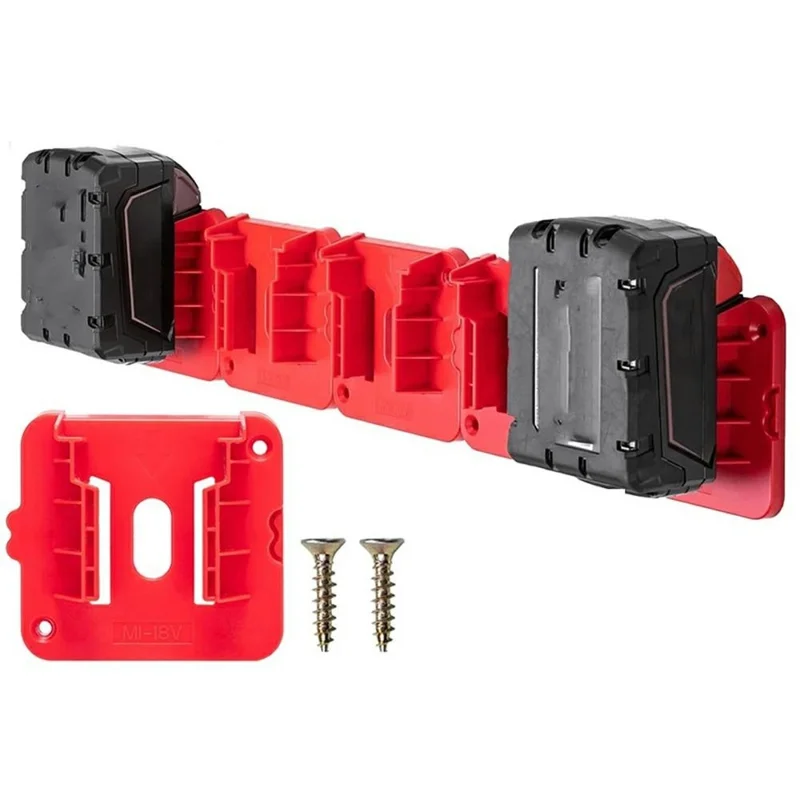 Soporte de pared RIS-M-1 para 1 batería de Milwaukee M18 18V, estante colgador de almacenamiento