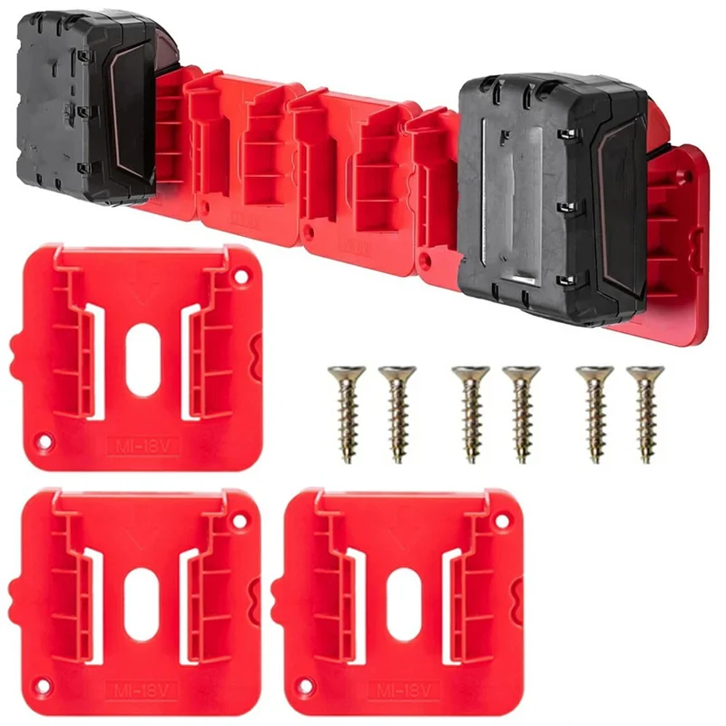 RIS-M-1 3 pièces pour Milwaukee M18 18V Support mural de rangement pour batterie