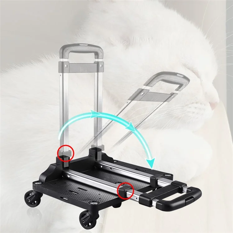 LDLC QS-052 Foldable Trolley Rod Design Pet Bag Breathable Dog Cat Backpack Scalable Outdoor Travel Pet Carrier - Light Grey