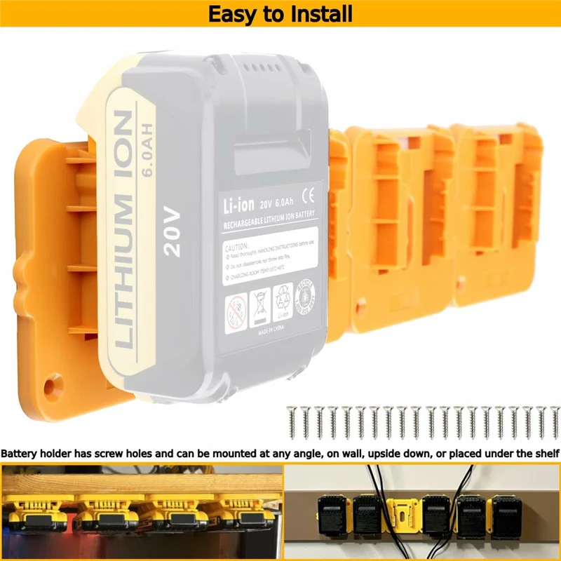 Soporte de Pared RIS-D-1 3 Unidades para Almacenamiento de Baterías Dewalt 20V / 60V DCB200
