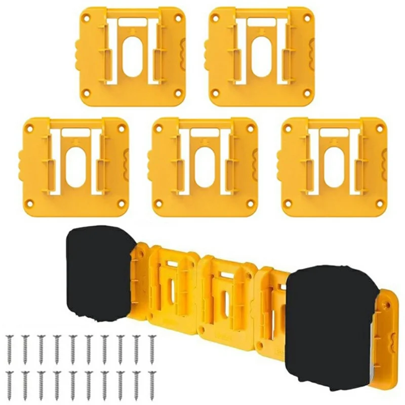 RIS-D-1 5Pcs For Dewalt 20V / 60V DCB200 Battery Holder Wall Storage Mounts Battery Rack