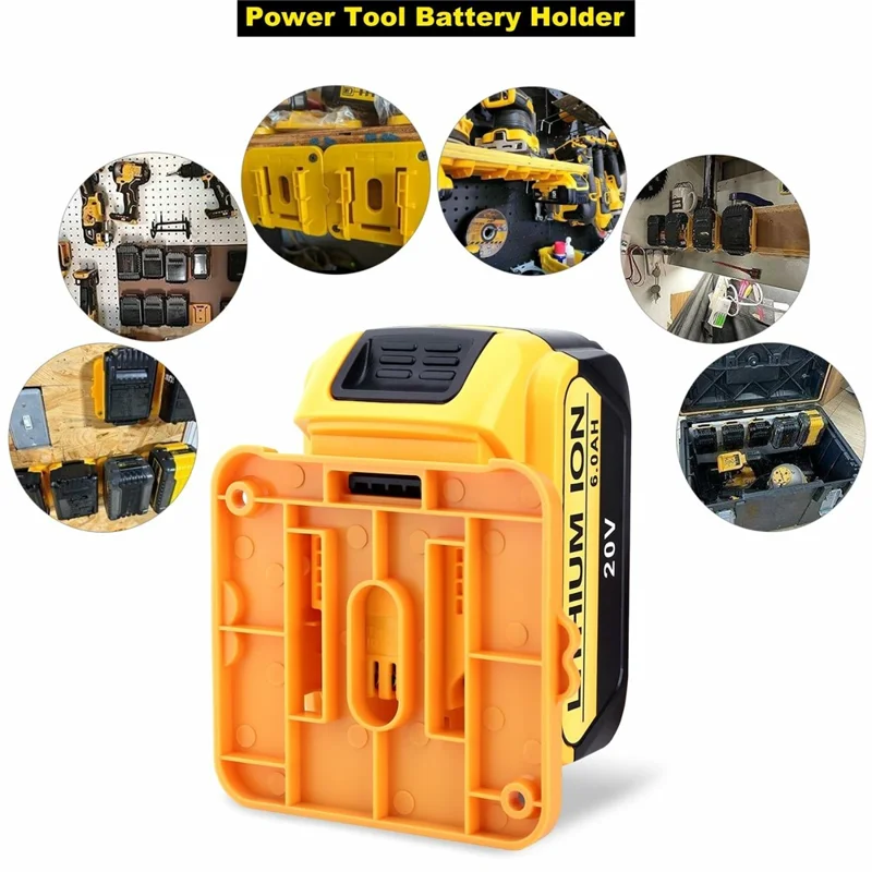 RIS-D-1 5Pcs For Dewalt 20V / 60V DCB200 Battery Holder Wall Storage Mounts Battery Rack