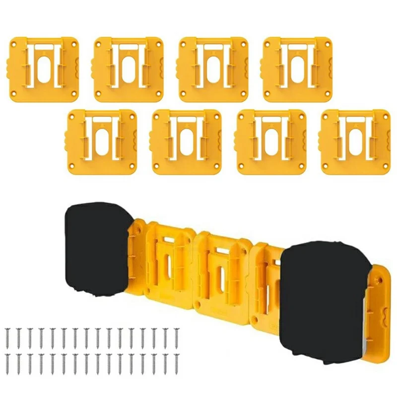 RIS-DW-1 8Pcs For Dewalt 20V / 60V DCB200 Battery Holder Wall Storage Mounts Battery Rack