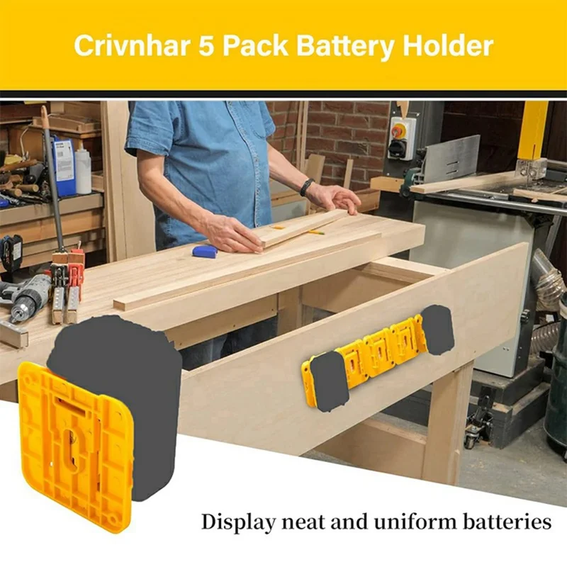 RIS-D-1 12 Pezzi Supporto da Parete per Batterie per Dewalt 20V / 60V DCB200 Portabatterie