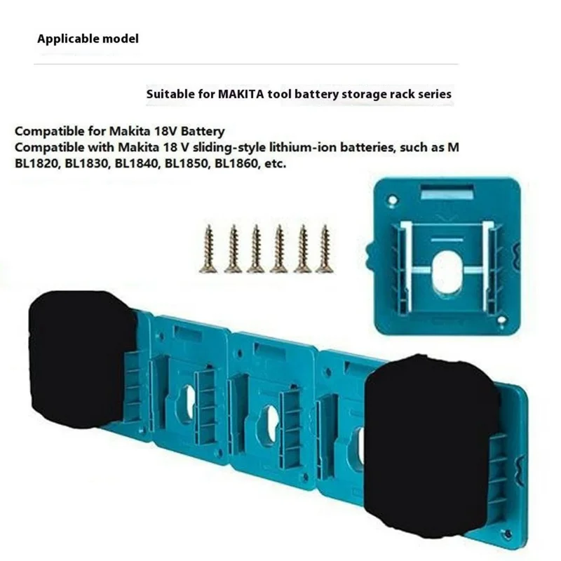 Soporte de pared para batería RIS-MA-1 1 Unidad para Soporte de Herramientas de Batería Makita 18V BL1815 BL1820