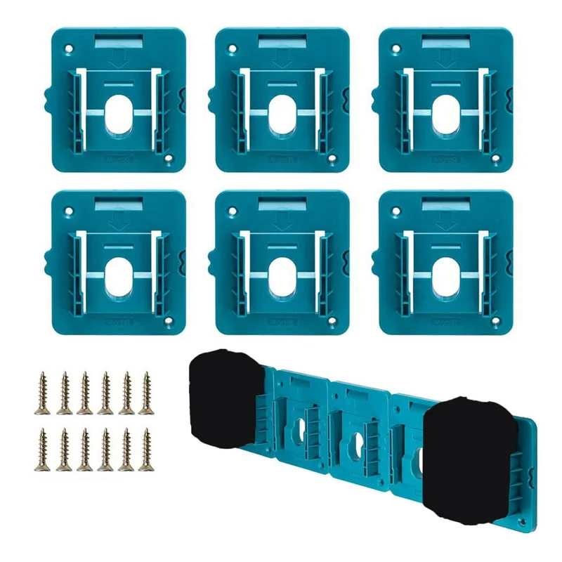 RIS-MA-1 6Pcs For Makita 18V BL1815 BL1820 Battery Holder Tool Hanger Storage Rack Wall Mount