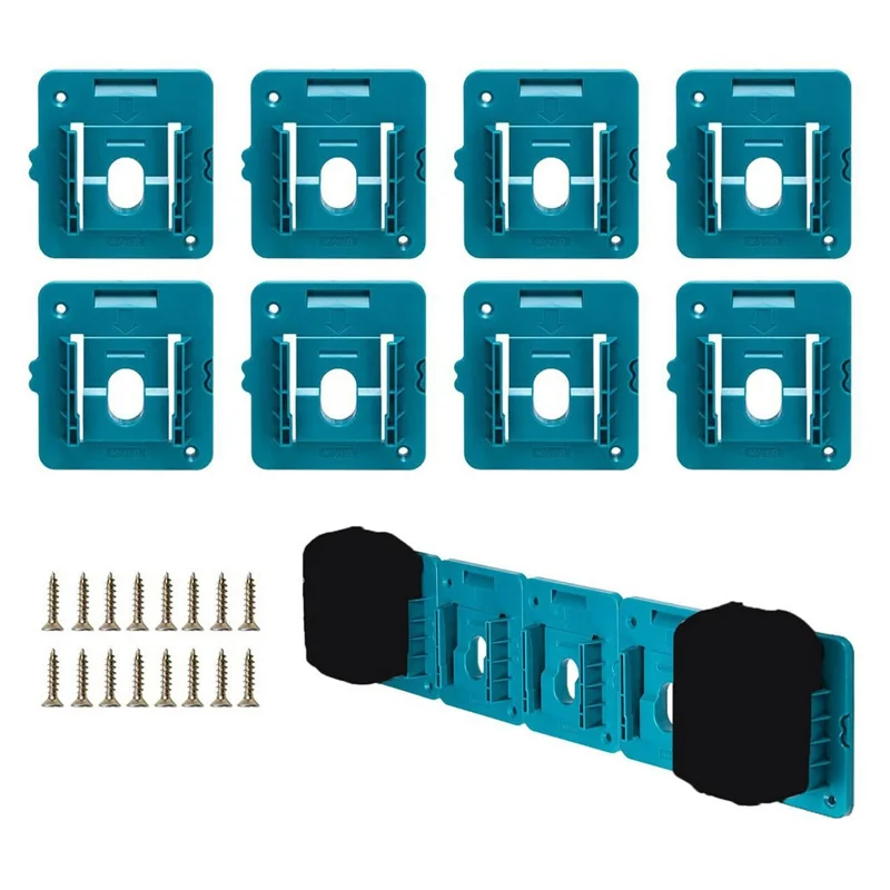 RIS-MA-1 8Pcs For Makita 18V BL1815 BL1820 Battery Holder Tool Hanger Storage Rack Wall Mount