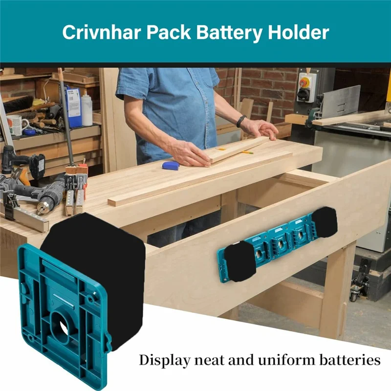 RIS-MA-1 8Pcs For Makita 18V BL1815 BL1820 Battery Holder Tool Hanger Storage Rack Wall Mount