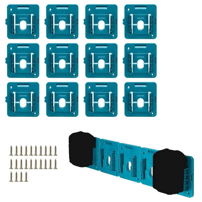 RIS-MA-1 12 Piezas para Makita 18V BL1815 BL1820 Soporte de Batería Herramienta Colgador Estantería de Almacenamiento Montaje en Pared