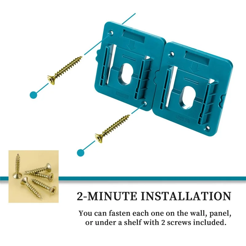 RIS-MA-1 12 Piezas para Makita 18V BL1815 BL1820 Soporte de Batería Herramienta Colgador Estantería de Almacenamiento Montaje en Pared