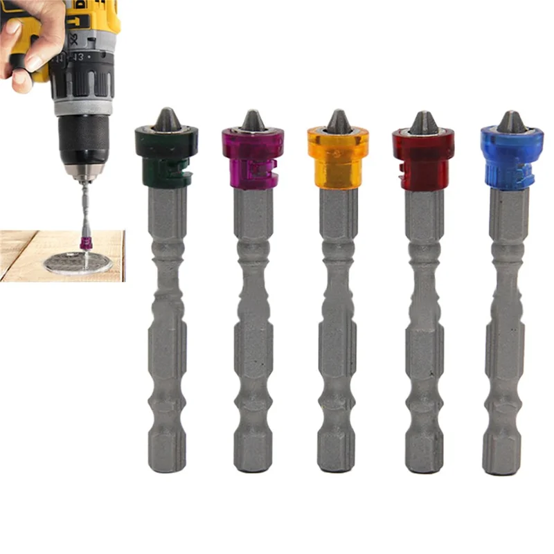 5 PCS Embouts de tournevis magnétiques de 65 mm à tête cruciforme, tige hexagonale standard de 1/4 de pouce
