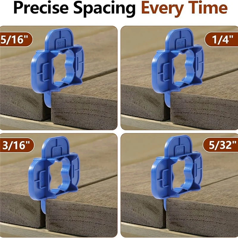 4Pcs Deck Board Plastic Spacer Rings Wood Flooring Spacing Tools - Blue