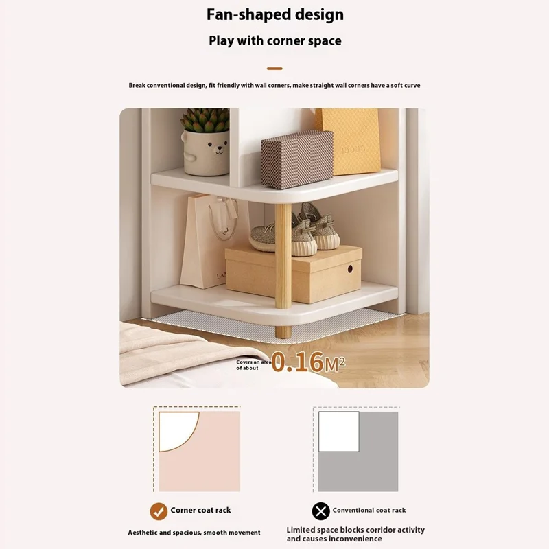 D33 Armario de Almacenamiento de 6 Compartimentos con Perchero para Salón, Estantería Decorativa, 40 x 180 cm