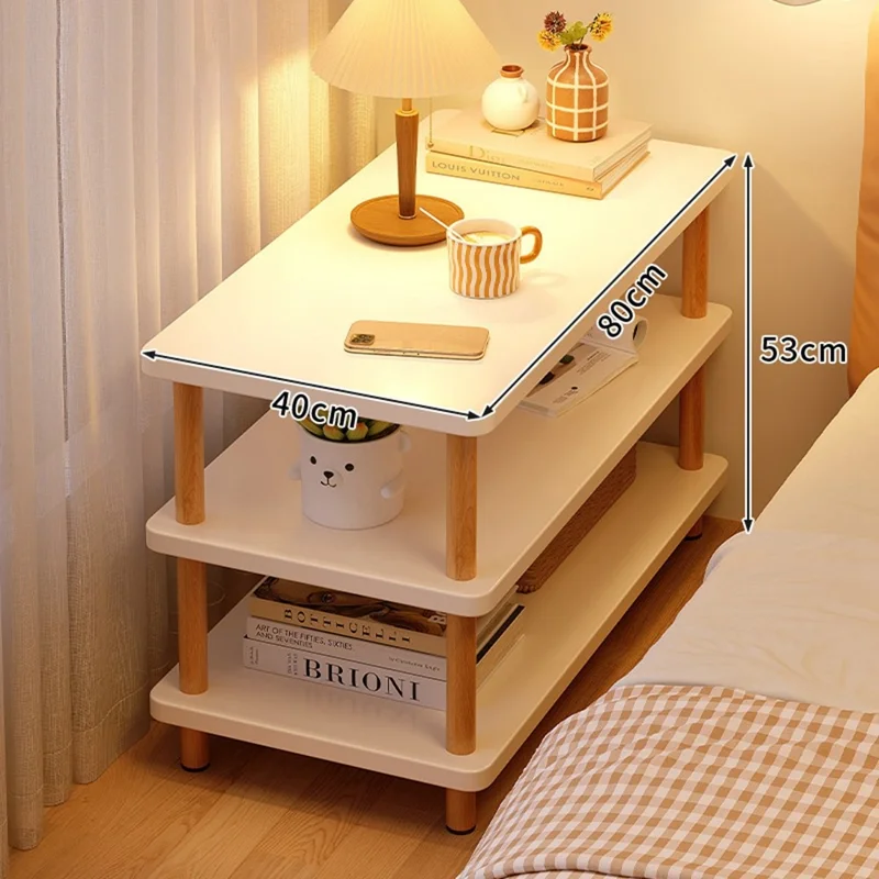 G08 Dreischichtiger schmaler Nachttisch für Wohnzimmer und Schlafzimmer – Minimalistisches Aufbewahrungsregal, 80 x 40 cm