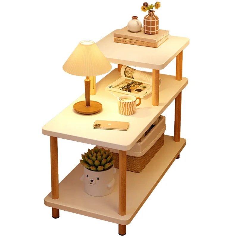 G08 Heightened Multi-Layer Bedroom Nightstand Narrow Side Table Living Room Storage Shelf, 80 x 30cm