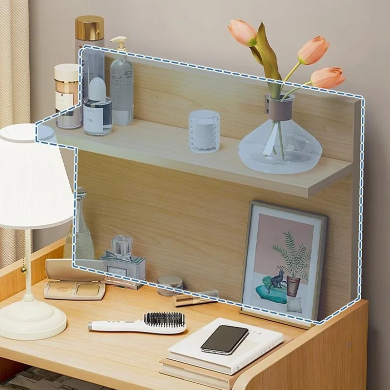 C22 Dual Drawer Bedside Table Wide Storage Cabinet Multipurpose Nightstand, 40 x 32 x 70cm - Light Oak+White