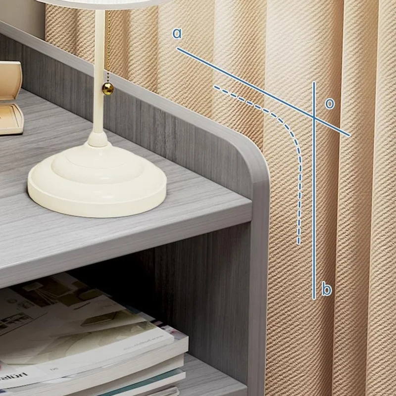 C22 Dual Drawer Bedside Table Wide Storage Cabinet Multipurpose Nightstand, 40 x 32 x 70cm - Light Oak+White