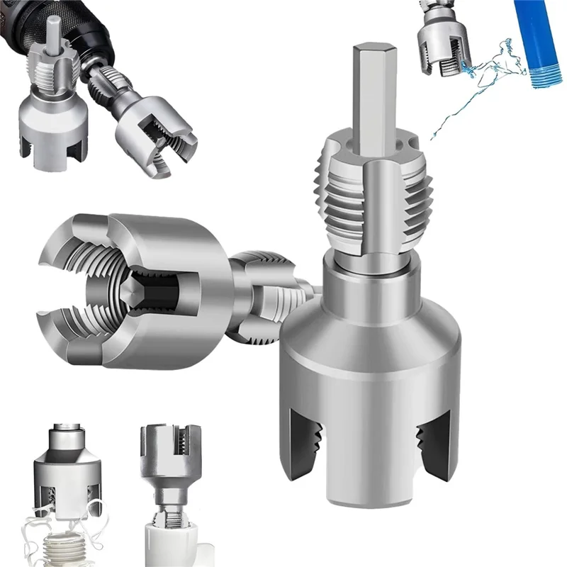 Outil de filetage pour tuyau d'eau PPR 1/2 + 3/4 pouces Ensemble de filières et tarauds en alliage 40CR pour filetage intérieur et extérieur
