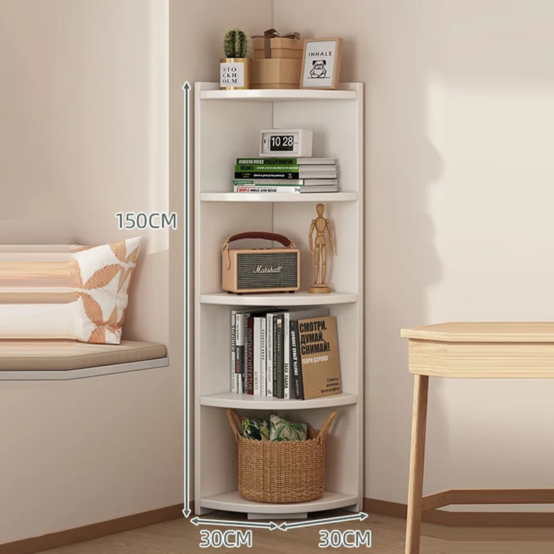 5-Tier 30x150cm Corner Storage Cabinet Floor Standing Display Shelf Holder for Living Room