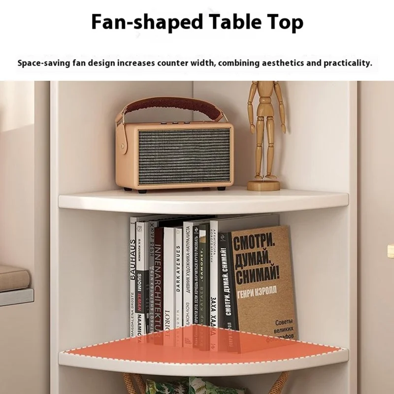 5-Tier 30x150cm Corner Storage Cabinet Floor Standing Display Shelf Holder for Living Room