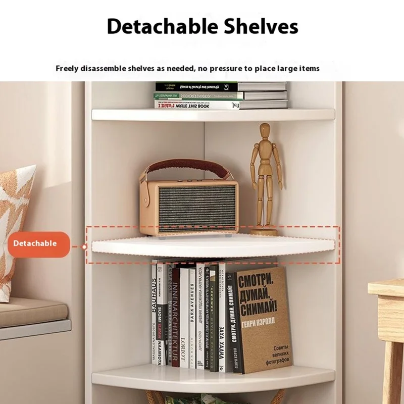 5-Tier 30x150cm Corner Storage Cabinet Floor Standing Display Shelf Holder for Living Room