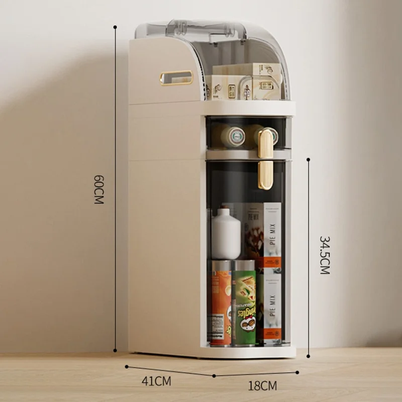 2-Tier Slim Storage Organizer Transparent Dust Proof Container Box for Kitchen / Bathroom / Bedroom