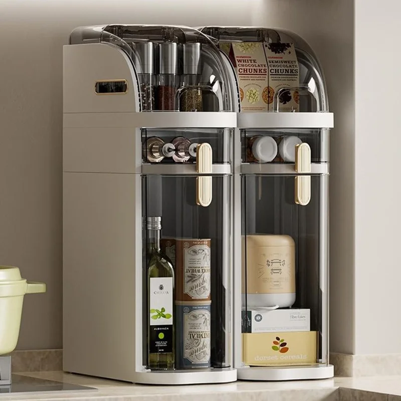 2-Tier Slim Storage Organizer Transparent Dust Proof Container Box for Kitchen / Bathroom / Bedroom