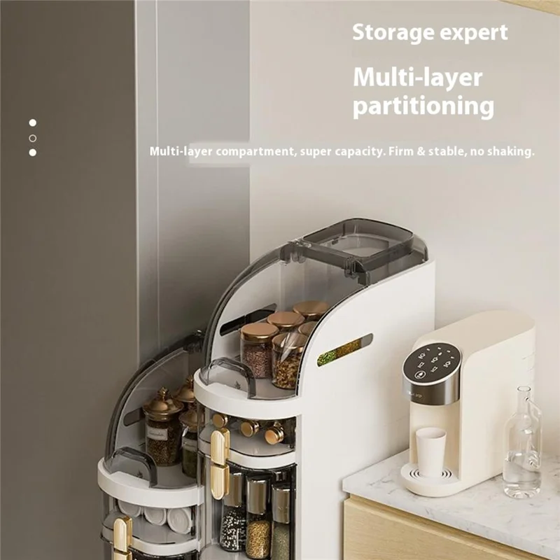 3-Tier Slim Storage Organizer Transparent Dust Proof Container Box for Kitchen / Bathroom / Bedroom