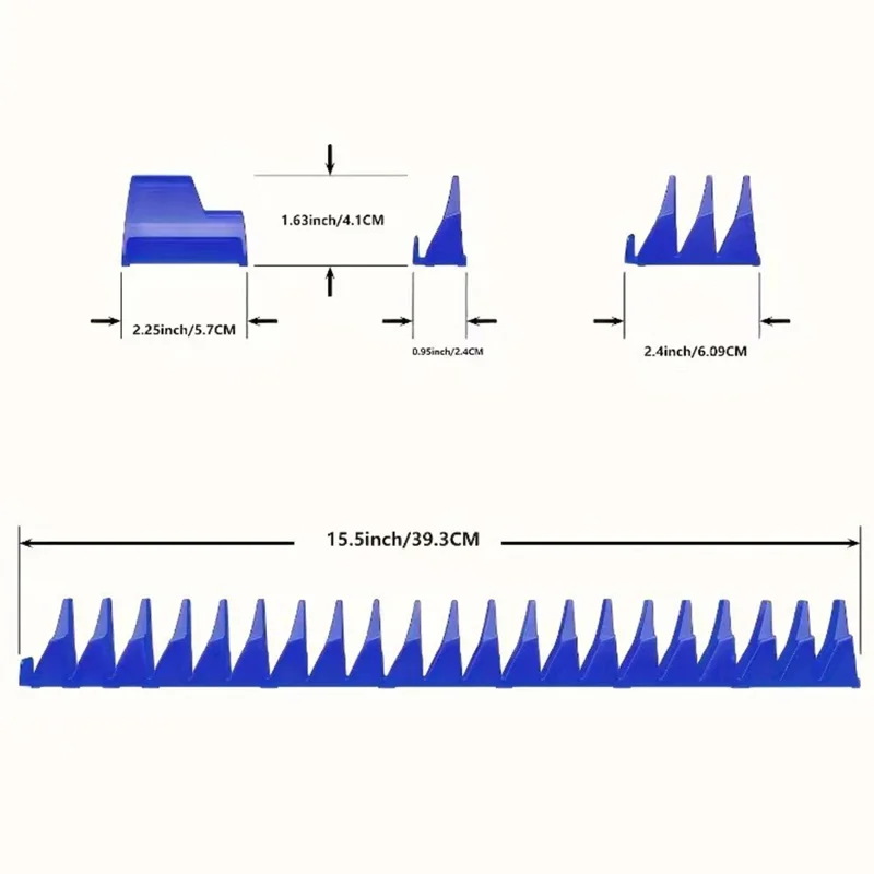 Wrench Organizer 20 Slots Tool Spanner Storage Holder for Garage / Workshop Space Saving Heavy Duty - Red