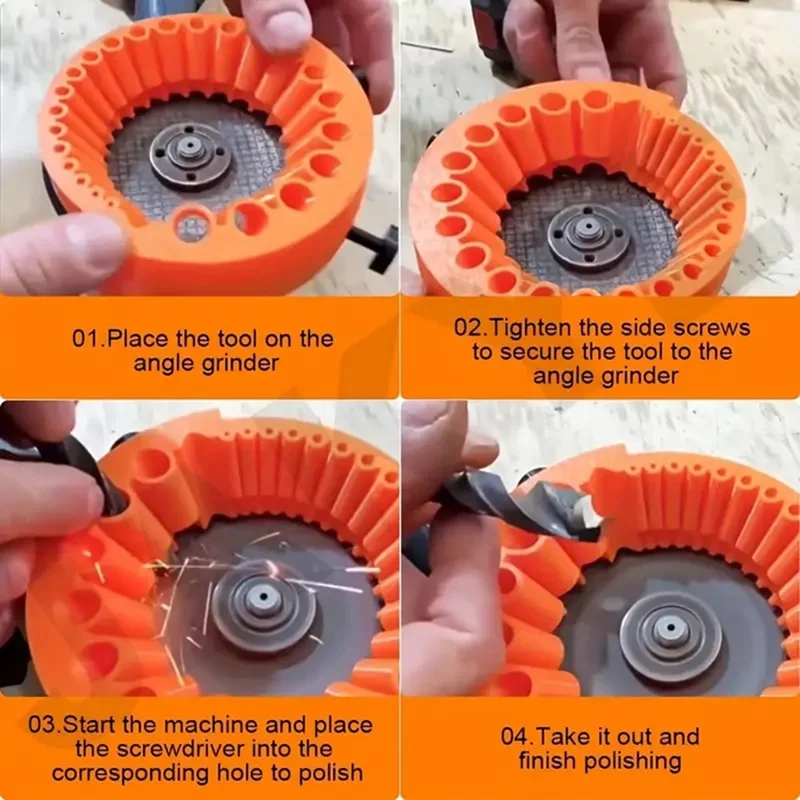 Multi-Size Drill Bit Sharpener Grinding Tool Auxiliary Drill Grinder Thickened Angle Grinder Drill Bit Sharpener - Orange