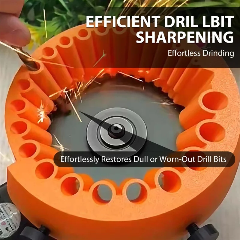 Multi-Size Drill Bit Sharpener Grinding Tool Auxiliary Drill Grinder Thickened Angle Grinder Drill Bit Sharpener - Orange