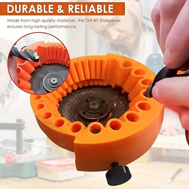 Multi-Size Drill Bit Sharpener Grinding Tool Auxiliary Drill Grinder Thickened Angle Grinder Drill Bit Sharpener - Orange