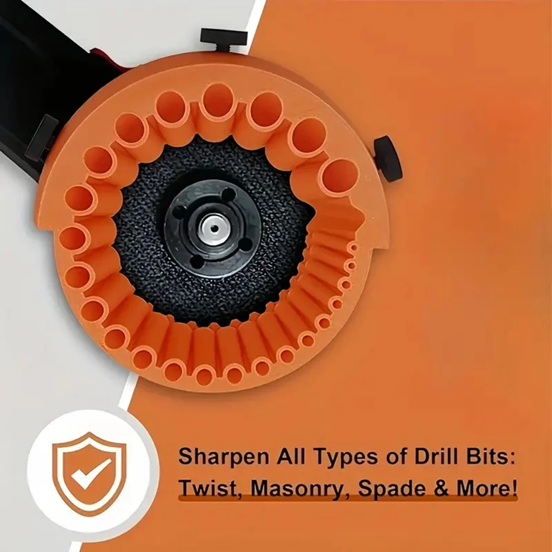 Multi-Size Drill Bit Sharpener Grinding Tool Auxiliary Drill Grinder Thickened Angle Grinder Drill Bit Sharpener - Orange