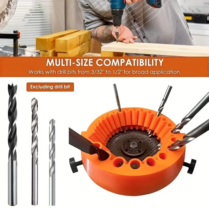 Multi-Size Drill Bit Sharpener Grinding Tool Auxiliary Drill Grinder Thickened Angle Grinder Drill Bit Sharpener - Orange