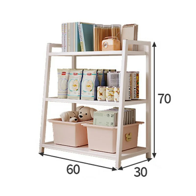 D20 60 x 70cm 3 Layers Floor Standing Display Shelf Trapezoid Bookcase Minimalist Storage Rack