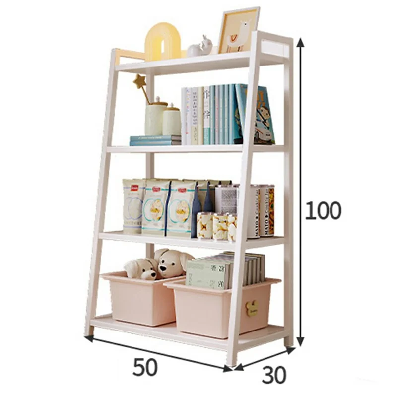 D20 50 x 100cm 4 Layers Floor Standing Display Shelf Trapezoid Bookcase Minimalist Storage Rack