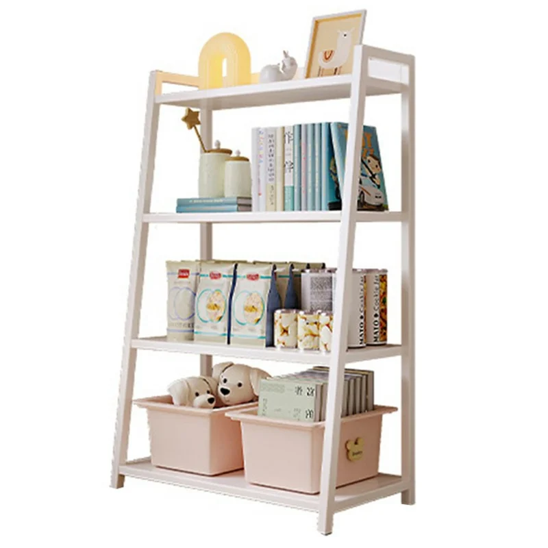 D20 60 x 100cm 4 Layers Floor Standing Display Shelf Trapezoid Bookcase Minimalist Storage Rack