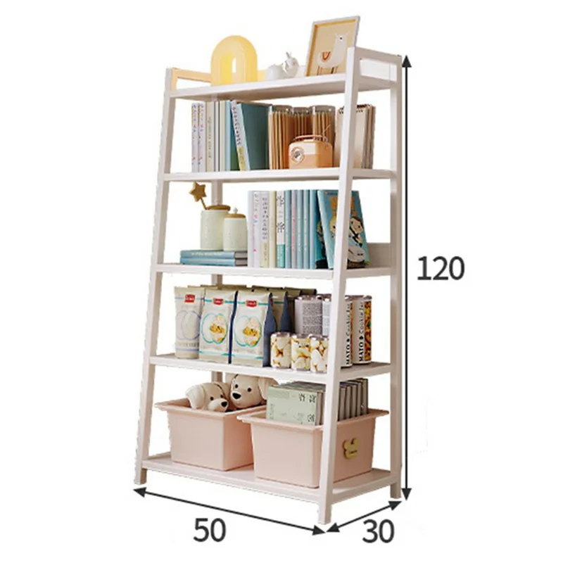 D20 50 x 120cm 5 Layers Floor Standing Display Shelf Trapezoid Bookcase Minimalist Storage Rack
