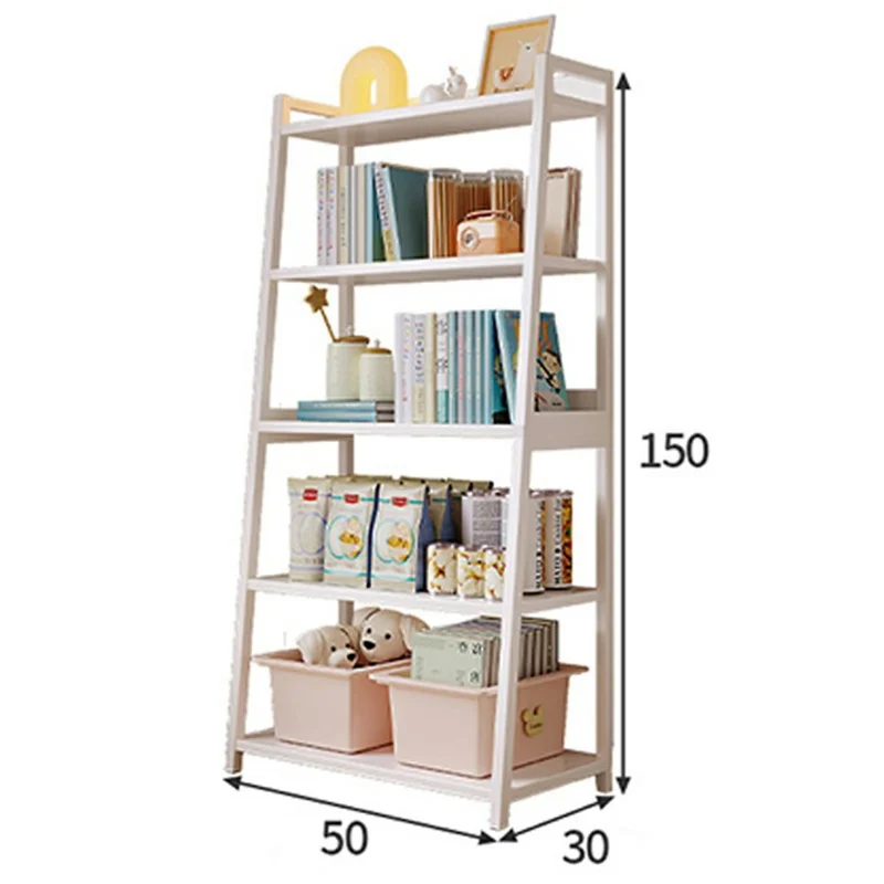 D20 50 x 150cm 5 Layers Floor Standing Display Shelf Trapezoid Bookcase Minimalist Storage Rack