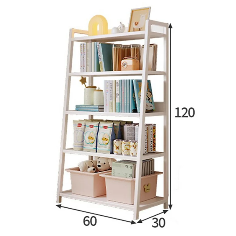 D20 60 x 120cm 5 Layers Floor Standing Display Shelf Trapezoid Bookcase Minimalist Storage Rack