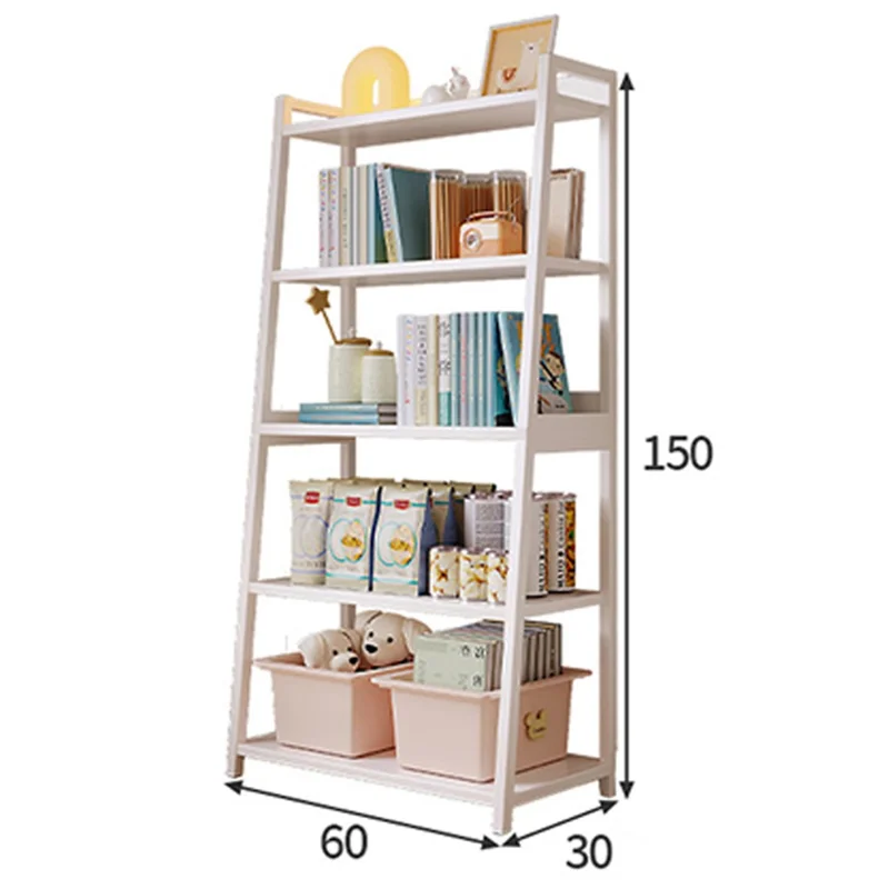 D20 60 x 150cm 5 Layers Floor Standing Display Shelf Trapezoid Bookcase Minimalist Storage Rack