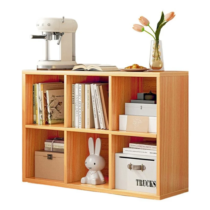 D23 90 x 20 x 60cm 6 Scomparti Armadio di Stoccaggio Scaffale Espositore per Soggiorno Libreria in Legno - Colore del Legno