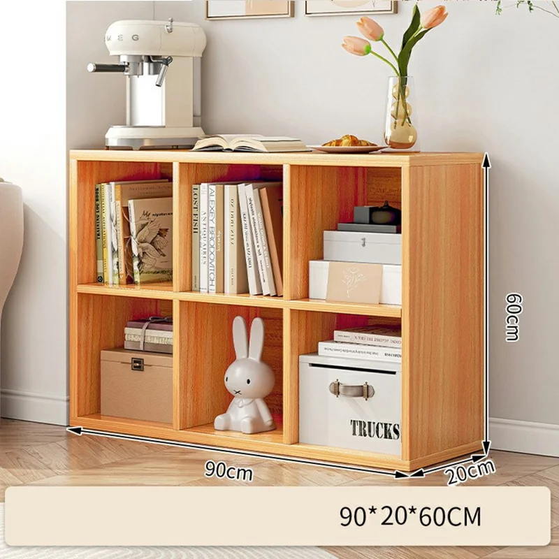 D23 90 x 20 x 60cm 6 Scomparti Armadio di Stoccaggio Scaffale Espositore per Soggiorno Libreria in Legno - Colore del Legno