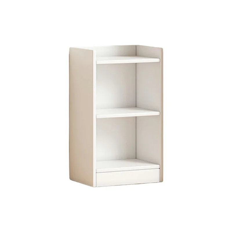Узкий книжный шкаф-кабинет для хранения на 2 яруса, 27 см, для гостиной, белый